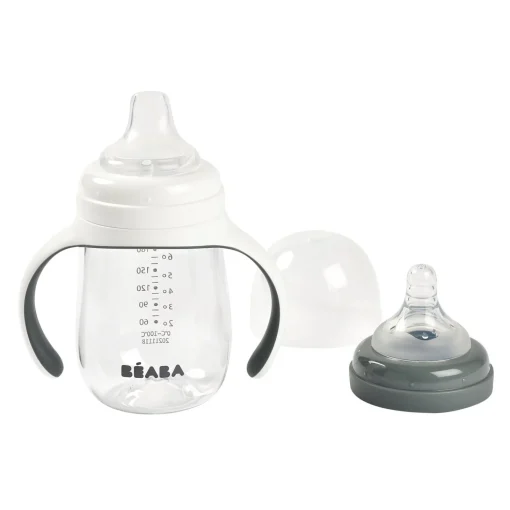 Biberon d'apprentissage 2 en 1 210ml Gris minéral