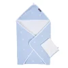 Cape De Bain + Gant - 80x80 Cm - Mousseline Fleur - Bleue