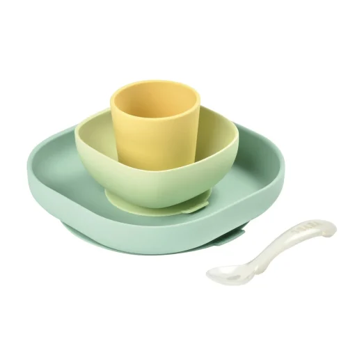 Coffret repas silicone Jaune/Vert