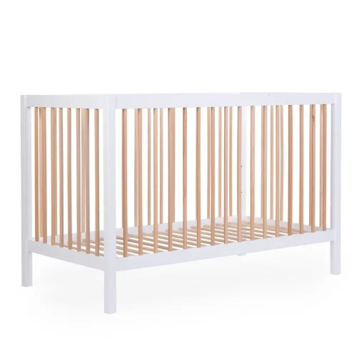 COT 97 - Lit de bébé - 120x60Cm - Blanc Naturel