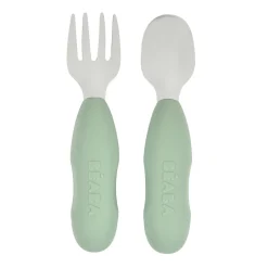 Lot 2 pré-couverts d'apprentissage Inox Vert sauge