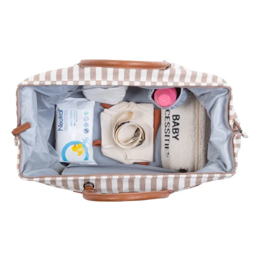 Mommy Bag ® Sac à Langer - Rayures - Nude/Terracotta