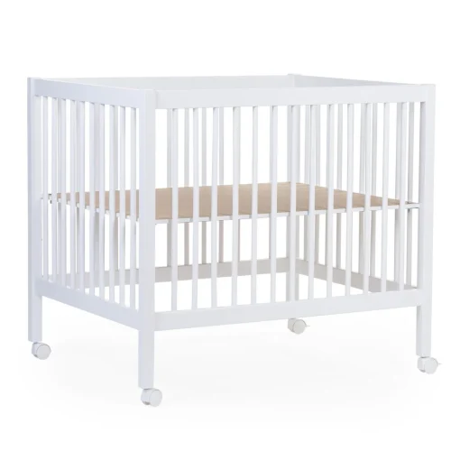 Parc 97 + Roues - 95x75 Cm - Bois - Blanc