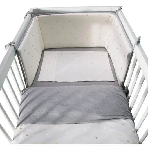 Protection Lit - 35x170 Cm - Jersey - Gold Dots