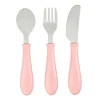 Set 3 couverts inox Rose