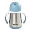 Tasse paille inox 250ml Bleu